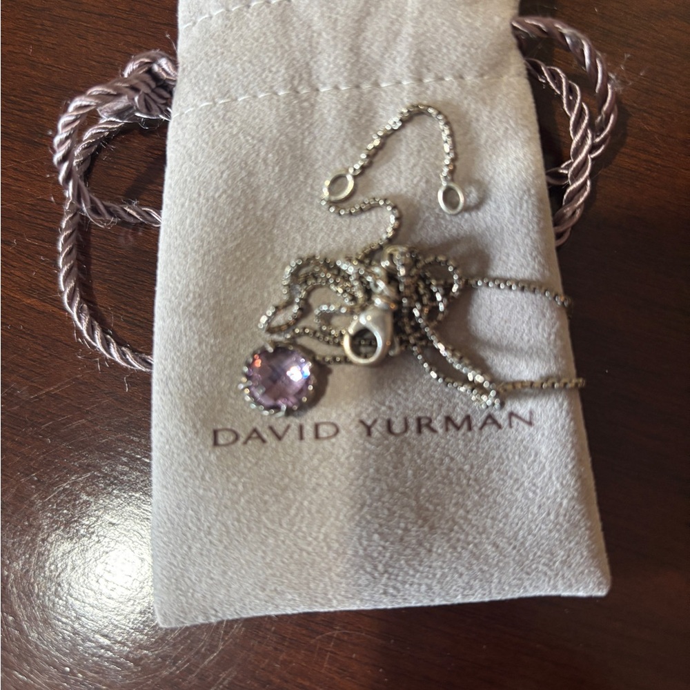 David Yurman Silver amethyst necklace